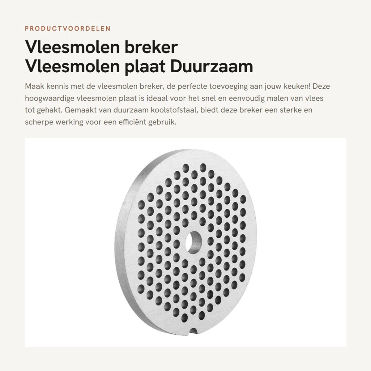 Dailygoods - Vleesmolen breker - Vleesmolen plaat - Duurzaam en veilig - 5/7 mm gat - Koolstofstaal - Ideaal voor gehakt - Geschikt voor alle vleesmol...