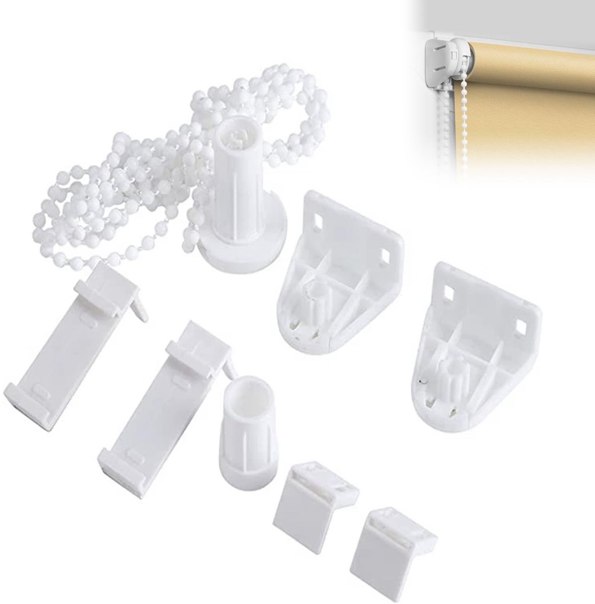 Dailygoods- Rolgordijnhouder - Set van 1 stuk - Raamdecoratie zonder boren - Raamdecoratie vensterbank - Raamscherm binnen - Duurzaam materiaal
