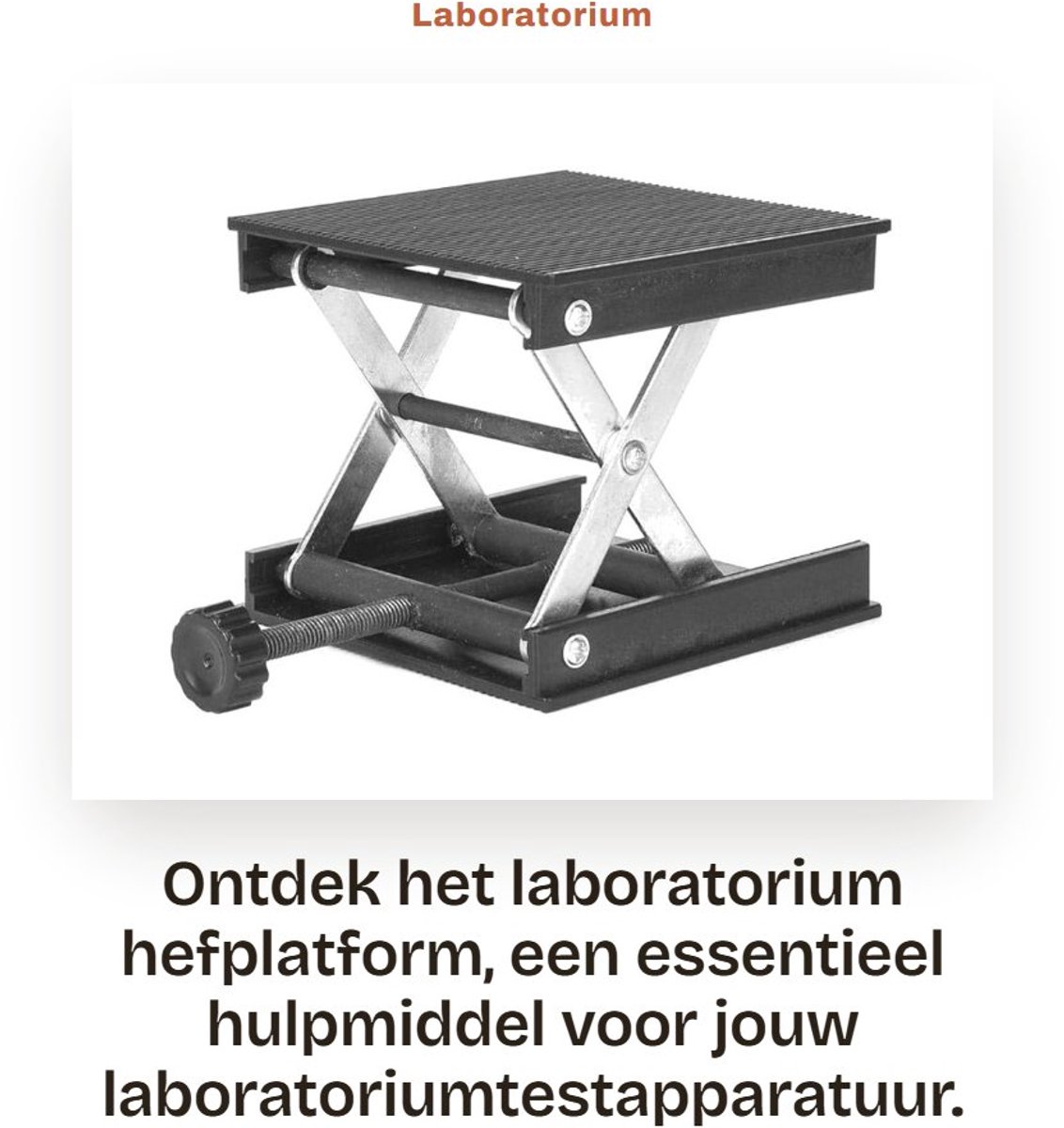 Dailygoods- Hefplatform - Kunststof Plaat - Metalen Beugel - Statiefframe - Waterpas - 90 x 90 mm - Corrosiebestendig - Laboratoriumkrik