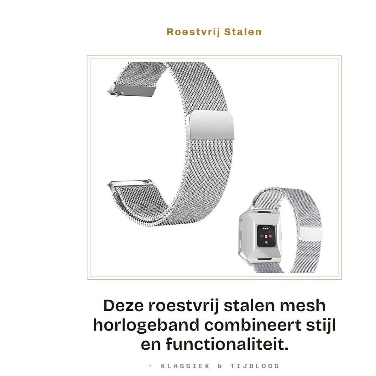 Dailygoods - Roestvrij Stalen Mesh Horlogeband met Magnetische Sluiting