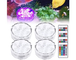 Zwembad Verlichting – Onderwaterverlichting – LED Onderwater Verlichting – Magneet – Waterdicht – met Afstandsbediening – 16 Kleuren – 4 Stuks