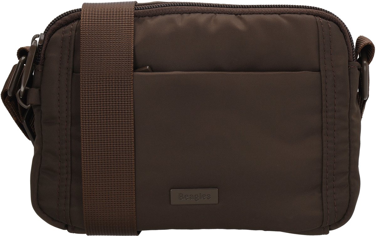 Beagles Duomo Crossbodytas - Schoudertas - Veiligheidsrits - Safety Zipper - Dames - Crossover - Tasje - Antidiefstal - Donkerbruin