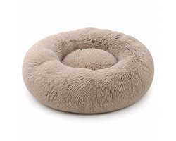 Donut Hondenmand - Fluffy Hondenbed - 4 cm Lange Pluche - Wasbare Afritsbare Hoes - Anti-Slip Bodem - Ø 60 cm