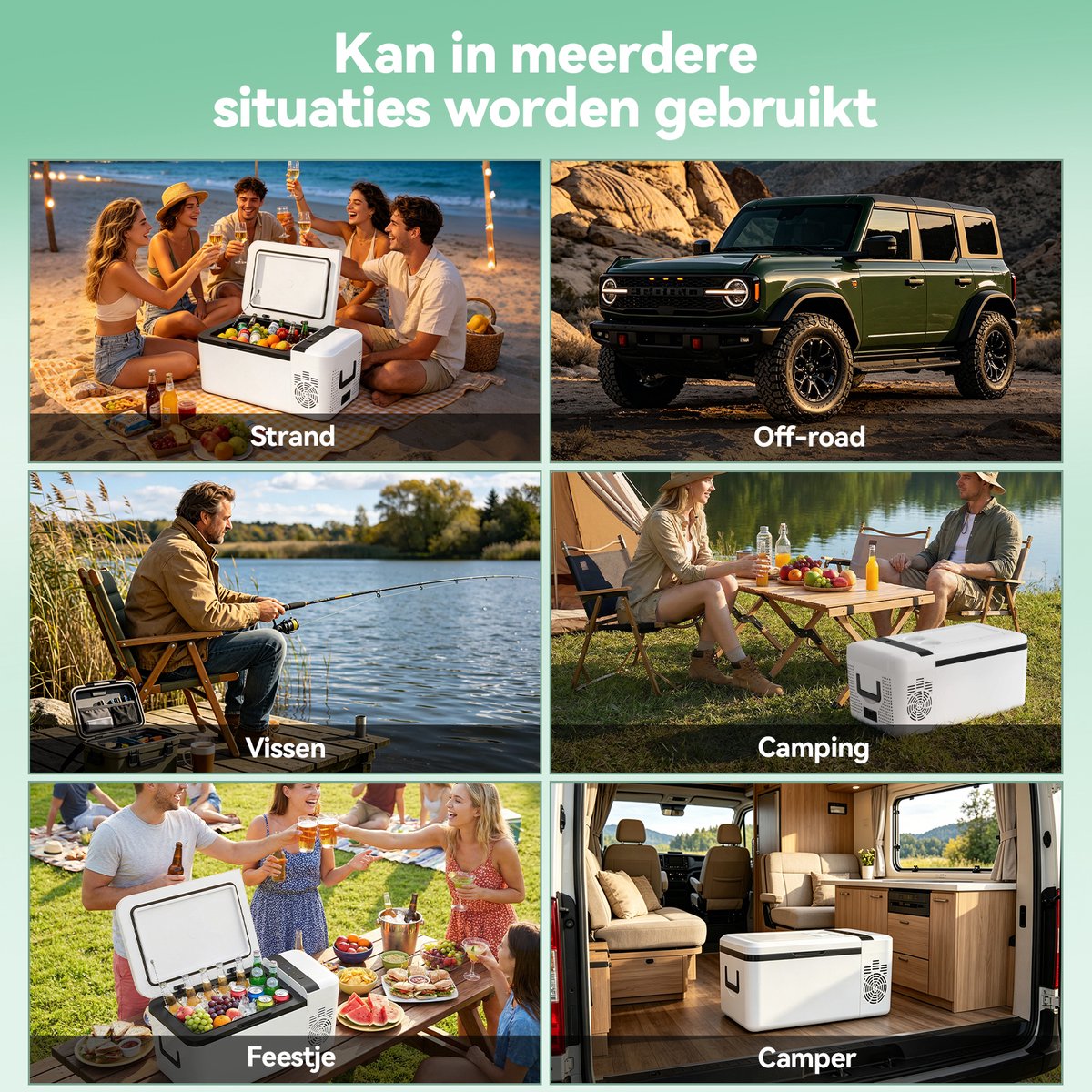 Puluomis Compressor Koelbox Elektrisch 12V en 230 volt - Camping Koelkast - Auto - Koeling en verwarming - 16L - Frigobox - Wit – foto 4