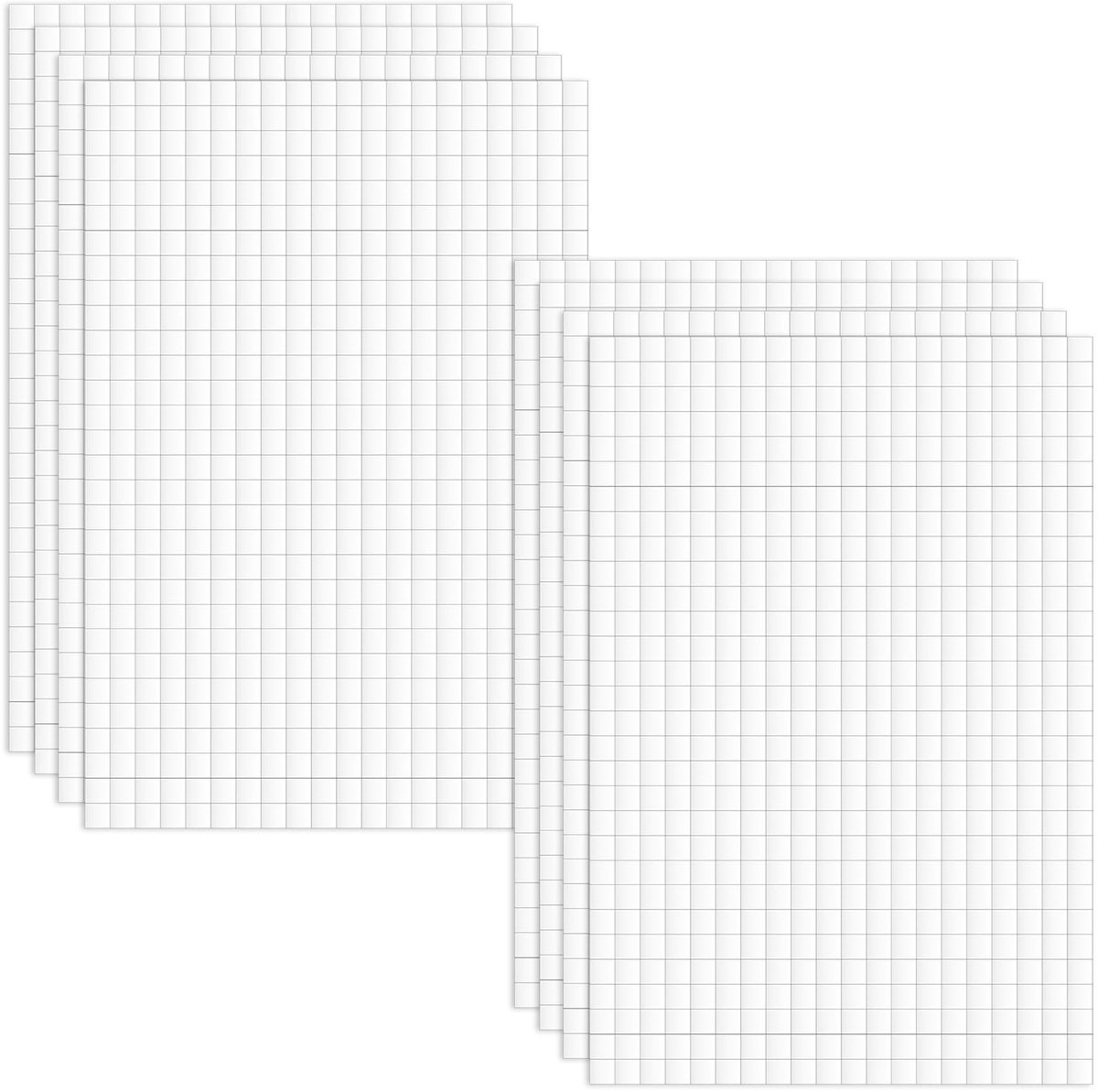 Dailygoods- Kleefpads 4800 Stuks - Dubbelzijdige Schuimstof - Voorgesneden Vierkanten - Voor Scrapbook/Knutselen - Wit - 3D-Design - Plakpunt