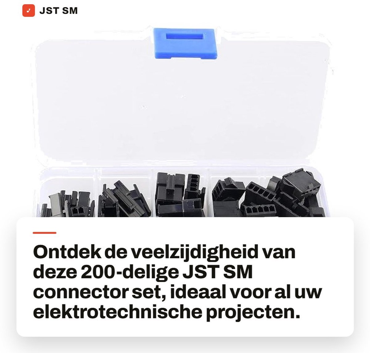 Dailygoods - JST SM Connector Set - 200-delig assortiment - Male en Female crimp terminal - 2,54mm aansluiting - connectoren voor electronica - geschi...