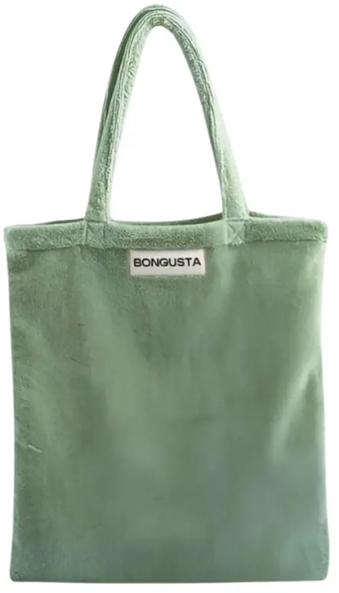 Bongusta Naram totebag - strandtas - kleur groen (silver sage)