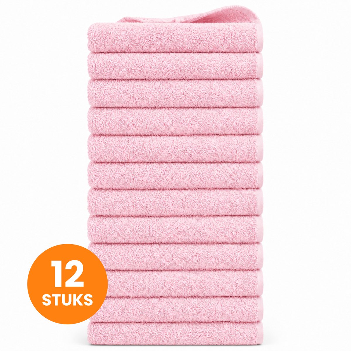 Funnies Handdoeken 12-Pack Blush - Set van 12 Luxe Handdoeken - 50 x 100 cm - Hoogwaardig 100% Katoen - 500 gram/m² Dikke, Zachte en Sneldrogende Handdoek - Ideaal voor Badkamer, Sport, Sauna, Zwembad en Vakantie