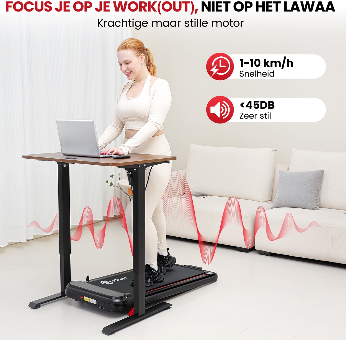 xDays Loopband - Inklapbaar - 6% incline - 10 km/u - 110 kg - afbeelding 2