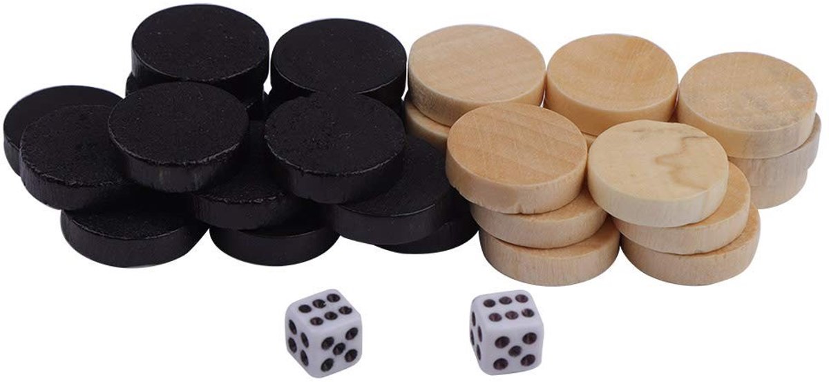 Dailygoods- Dammen Bordspel - 32 Stuks Houten Schaakstukken - Lichtgewicht - Duurzaam Hout - Draagbaar - Ideaal voor Reizen