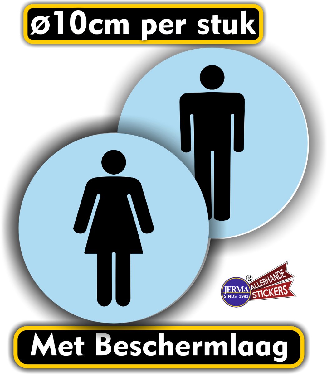 WC deur sticker man vrouw