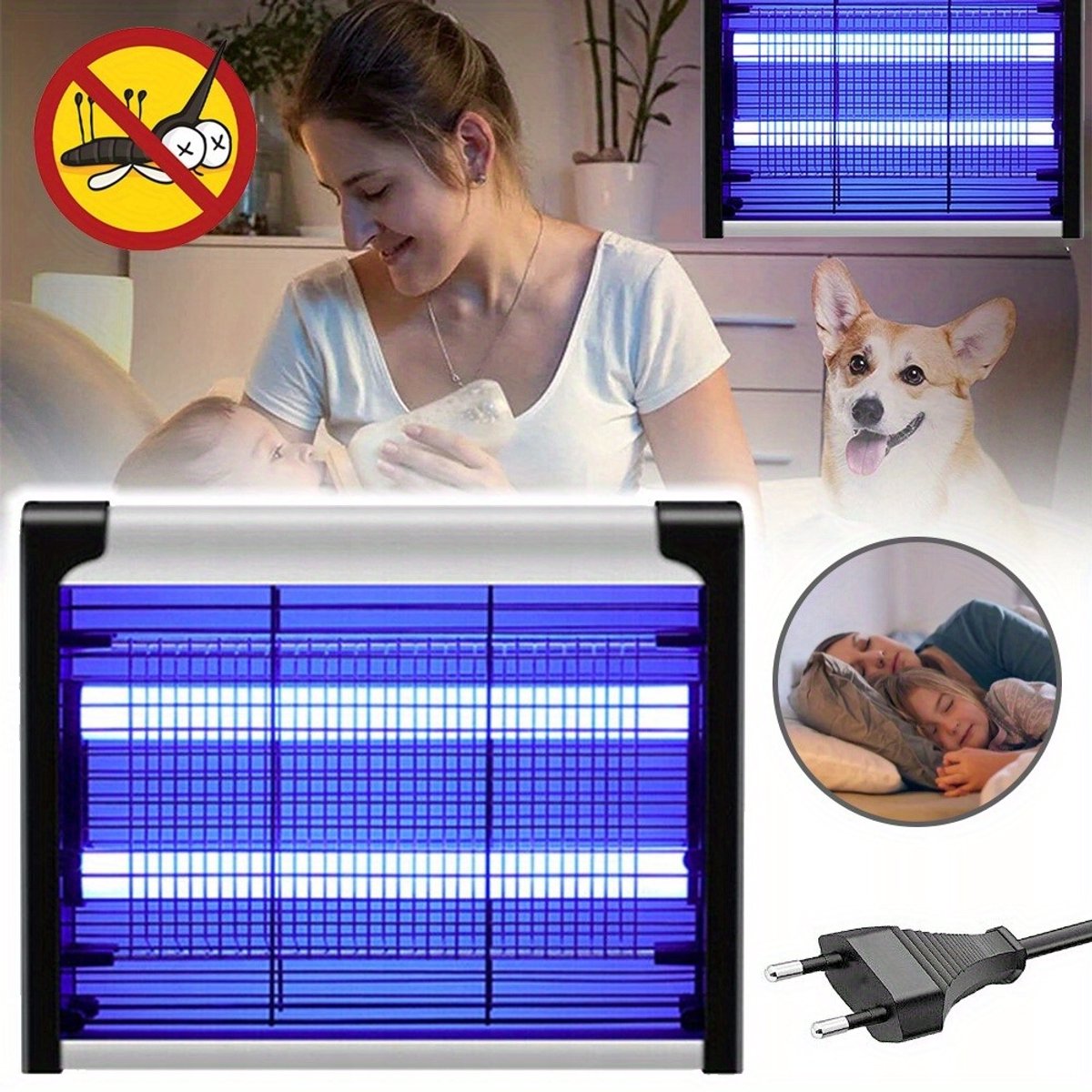 Elektrische Insectenverdelger - Krachtige UV-Vliegenval - Muggenlamp Met Afwasbaar Opvangbakje En Ophangketting - Geschikt Voor Slaapkamer Woonkamer En Eetkamer