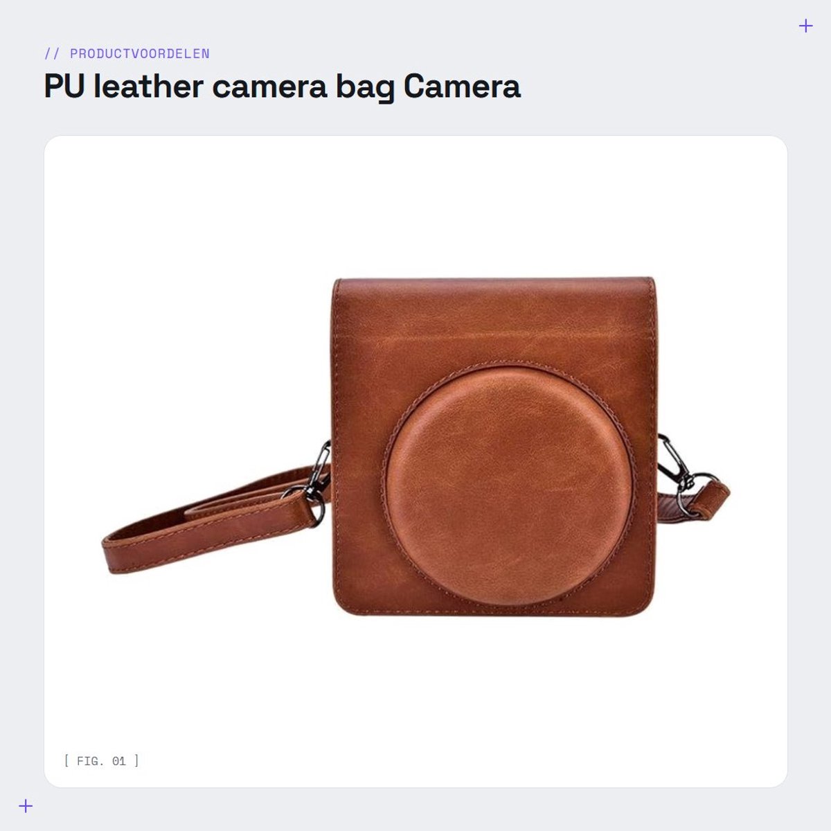 Dailygoods- Cameratas PU-leer - Camera Riem - Zachte Binnenlaag - Afneembaar Deksel - 13,5 x 13,5 x 6 cm - Bescherming tegen Krassen - Camera Tas