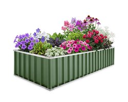 KING BIRD Verhoogde Kweekbak 258 x 90 x 46 cm – Moestuinbak van Verzinkt Staal voor Groenten, Kruiden en Bloemen