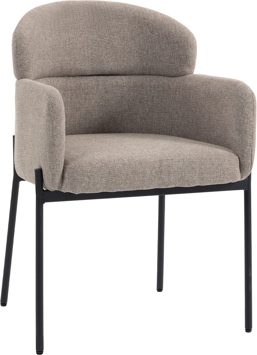 Homcom Accentstoel - Chenille (100% polyester) - 60 x 57 x 83 cm - Lichtbruin