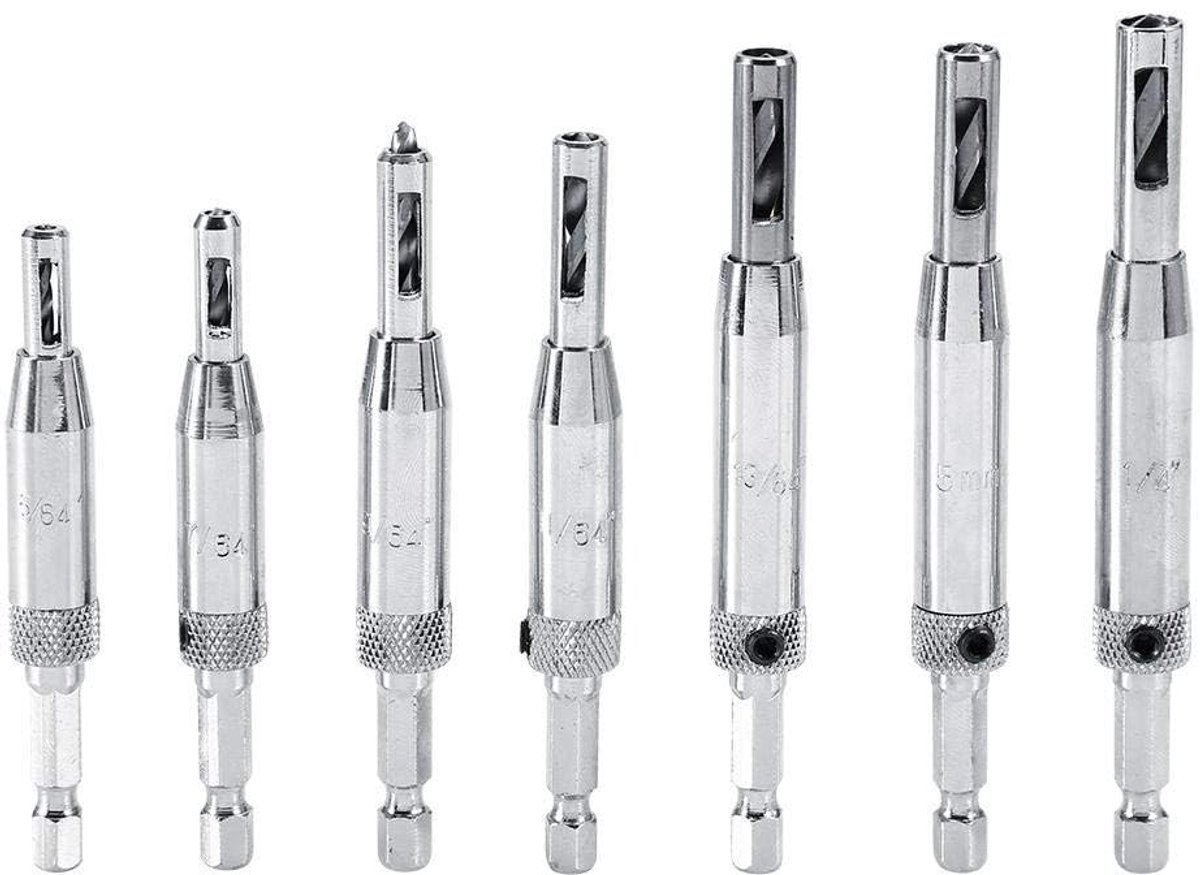 Dailygoods - Hinge Boor Set - Perfect centreren van scharnieren - 7 maten voor nauwkeurigheid - Hoogwaardige kwaliteit - Geschikt voor hout en metaal...