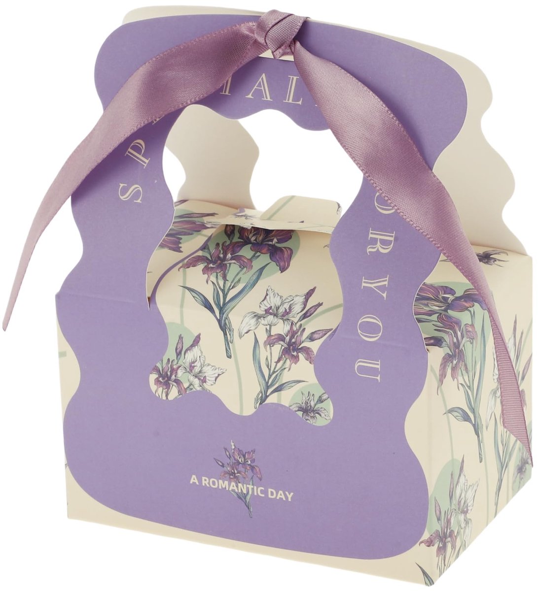 Dailygoods- Geschenkdozen 20 Stuks - Bloemenpatroon - 10 x 6,5 x 6 cm - Duurzaam - Voorgevouwen - Inclusief Linten - Cadeauverpakking