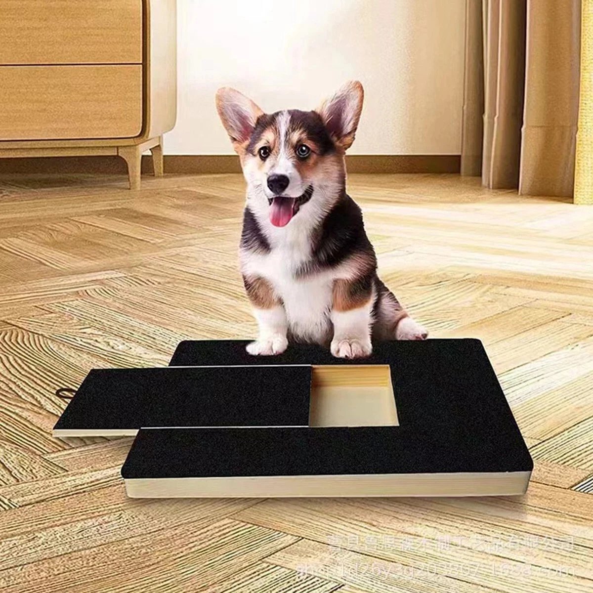 Krabplank Hond - Krabmat - Krabplank - Slijpklauwplaat - Nagelvijl voor Honden - Huisdierbenodigdheden - met Voedselbox - 13,77*9,84*1,2 Inch - Zwart