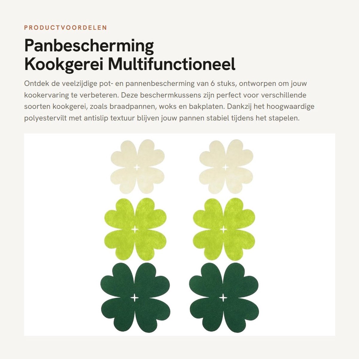 Dailygoods- Pannenverdeler 6 Stuks - Pannenbeschermers - Antislip - Stapelbescherming - Hoogwaardig Polyestervilt - Bloemenvorm