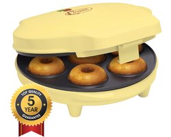 Bestron Donutmaker - ADM218SD - Mini donutmaker - 700W - 7 donuts - Geel