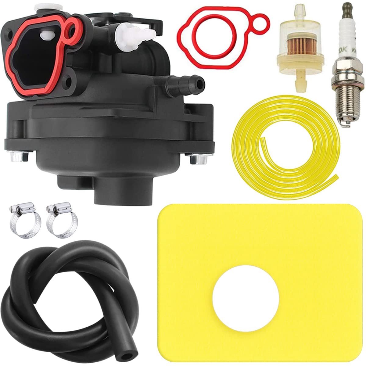 Dailygoods - Carburateur luchtfilterkit - Vervangingsonderdelen - Geschikt voor grasmaaier motoren - 125cc 140cc - Brandstofleidingen - Voor Briggs &...