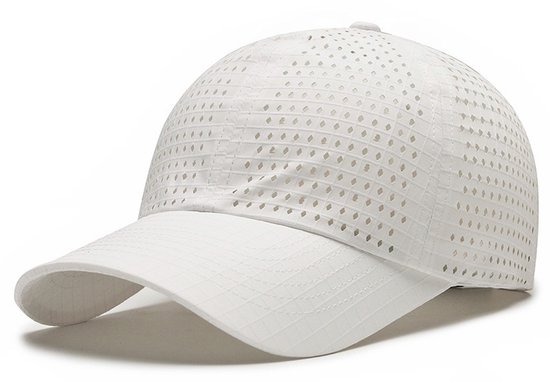 Zonnehoed - Baseballpet van mesh - Hoed - Zonbescherming - Unisex - Verstelbaar - Polyester - Geschikt voor dagelijks gebruik, sport, vissen, reizen, buitenactiviteiten en uitstapjes voor mannen en vrouwen - Wit
