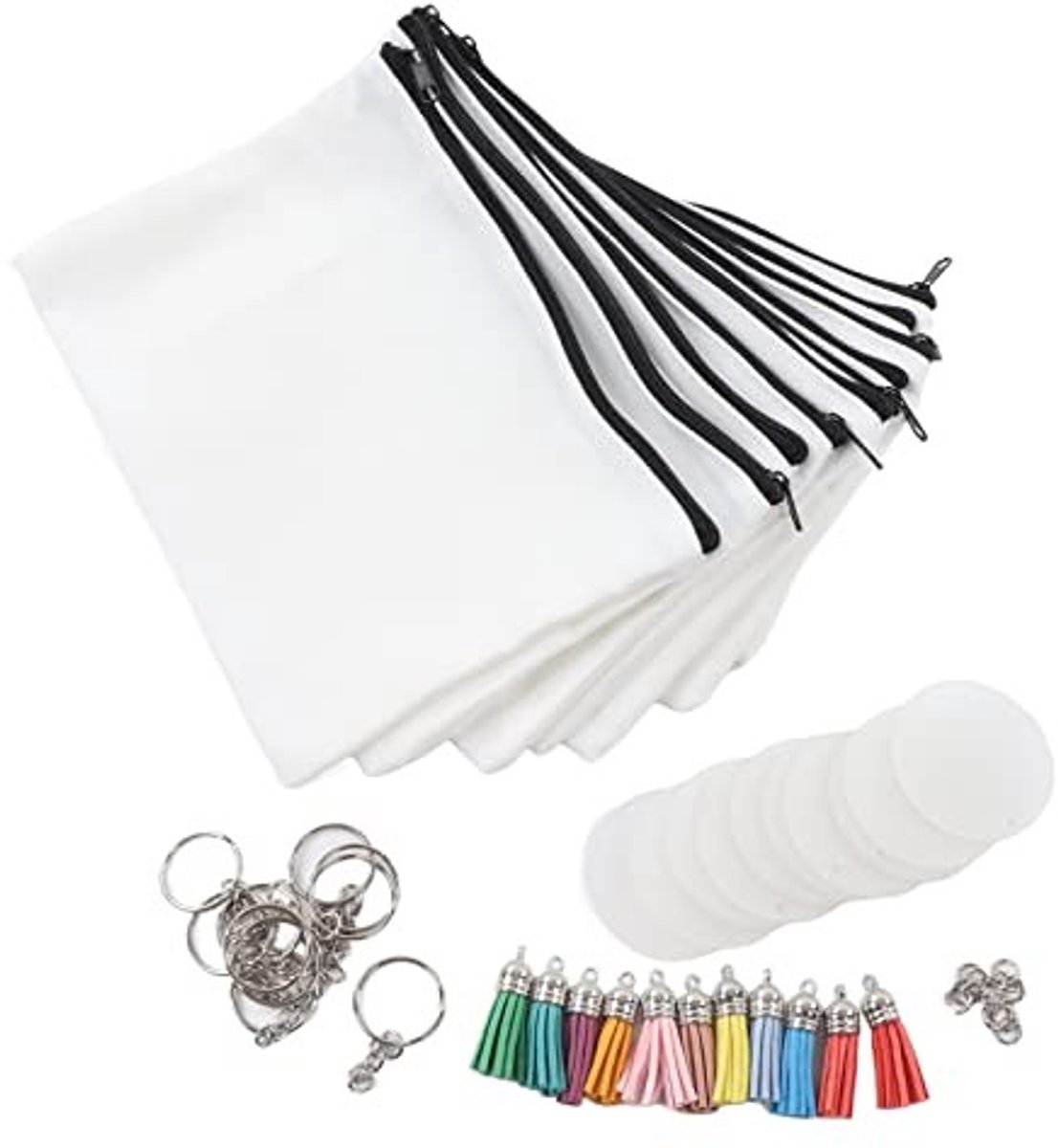 Dailygoods - 10 Sets Sublimatie Cosmetische Tas Blanks Set voor DIY Make-up Tassen