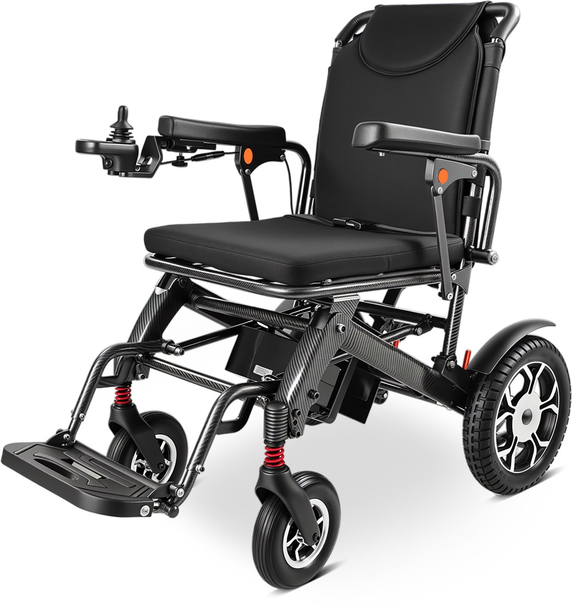 ZygenAir YHWL-003 Elektrische Rolstoel - 24V13Ah Batterijen - Lange Actieradius 25 km - Aluminium Frame - 12° Klimvermogen - Opvouwbaar & Lichtgewicht Ontwerp - 360° Joystick - Veilig en Stabiel - Zwart