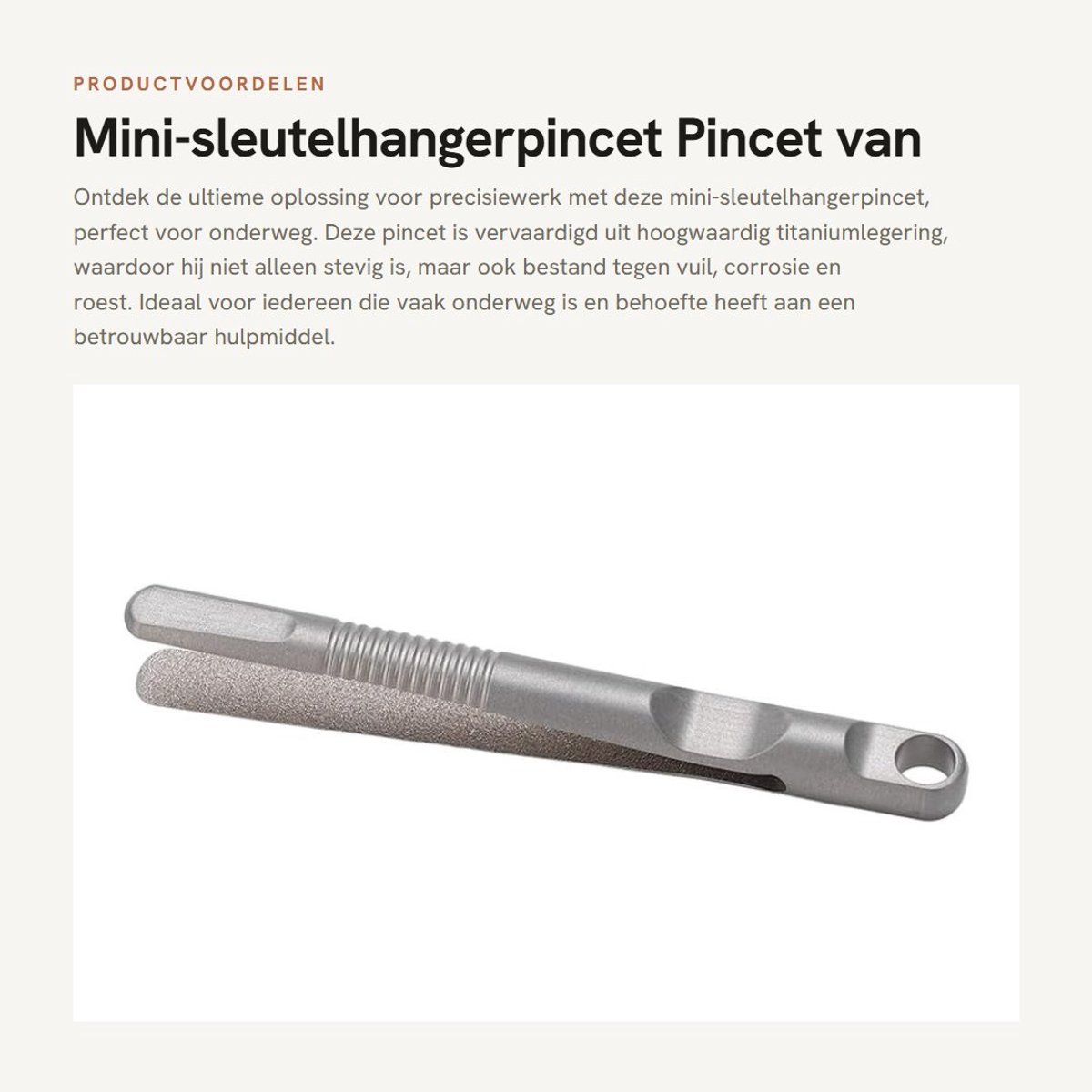 Dailygoods- Sleutelhangerpincet van titaniumlegering - Antislip ontwerp - Draagbaar - Multi functie - Duurzaam - Ideaal voor reizen - Pincet