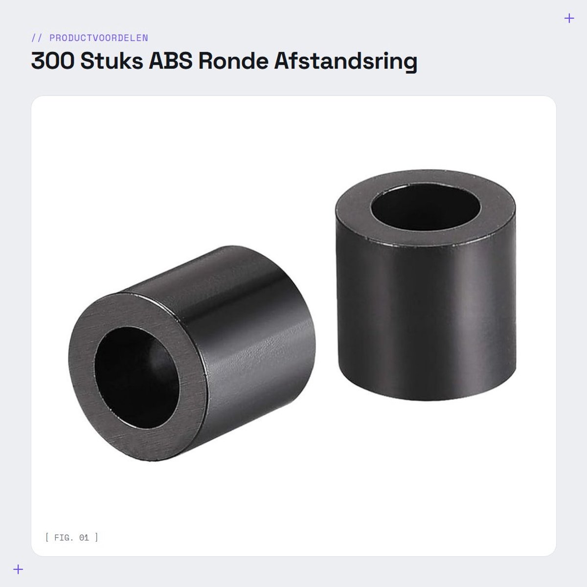 Dailygoods - 300 Stuks ABS Ronde Afstandsring voor Diverse Toepassingen
