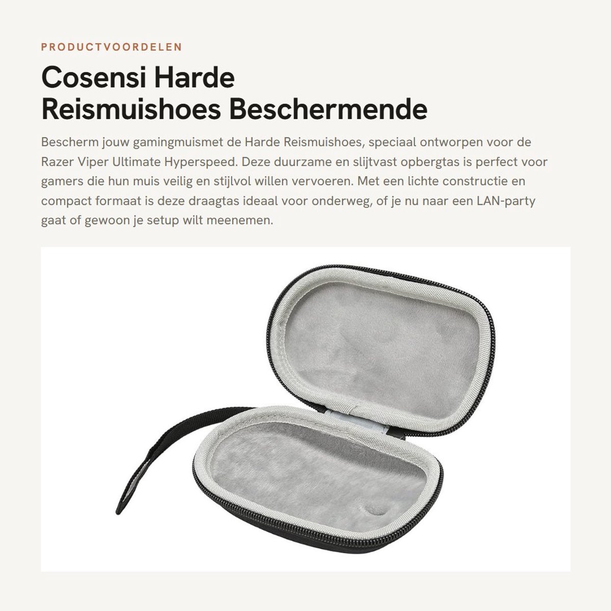 Dailygoods- Reismuishoes Lichtgewicht - Draagbare Opbergtas - Harde Beschermhoes - Duurzaam Nylon/EVA - Stevige Ritsluiting - Perfecte Pasvorm - Muiskoffer