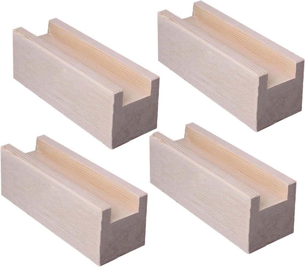 Houten Meubelverhogers - Stoelpoten Verhogers - Creëer Ruimte - Massief Grenenhout - 4 Stuks 5cm - Houtkleur