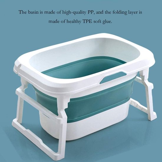 Baby Badje - Opvouwbaar Bad - Veilig Wassen - Stabiele Driehoek - Groot Formaat - Blauw — afbeelding 2