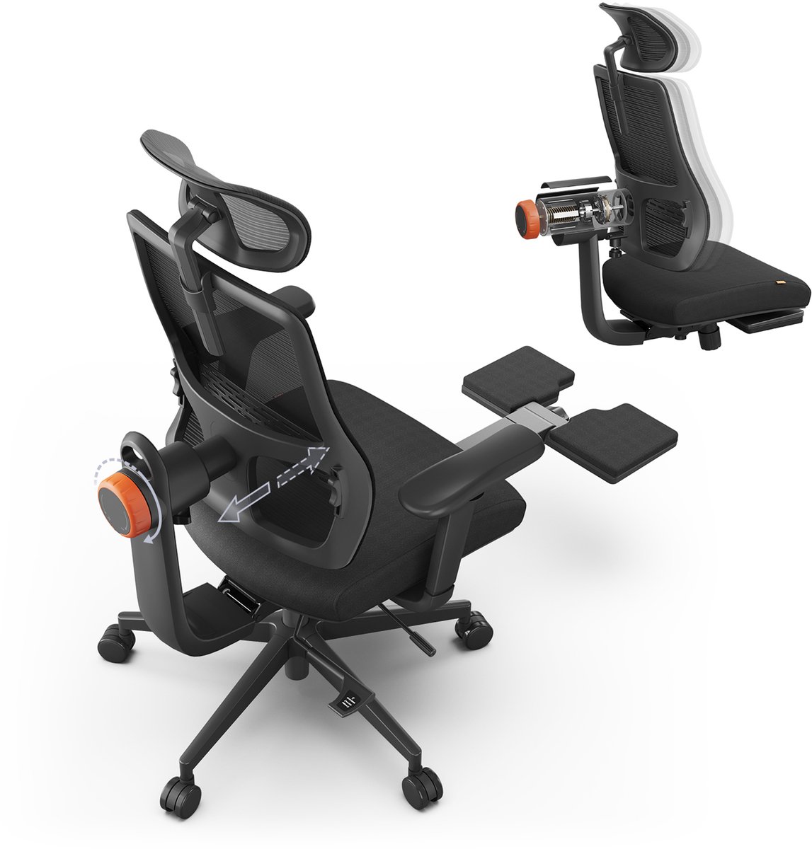 Newtral Ergonomische Bureaustoel Adaptieve Lendensteun - 4D-verstelbare Armleuningen- 96°-136° Kantelfunctie - Hoofdsteun- Verstelling van de zitdiepte