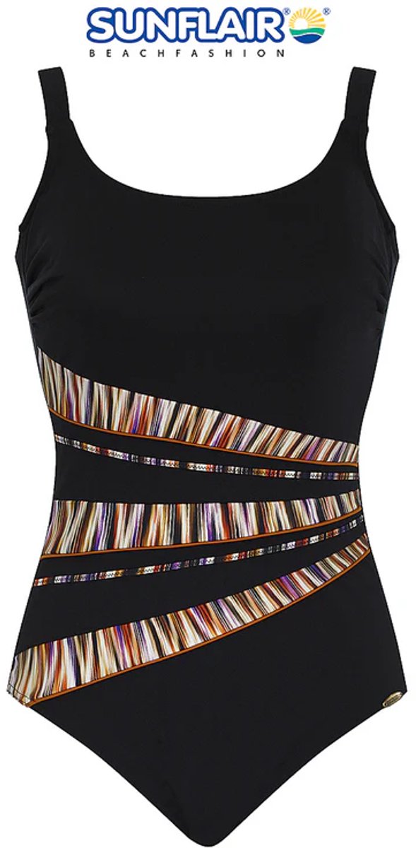 Sunflair Dames Badpak 22045 - Zwart - Corrigerend Effect - Verstelbare Schouderbanden