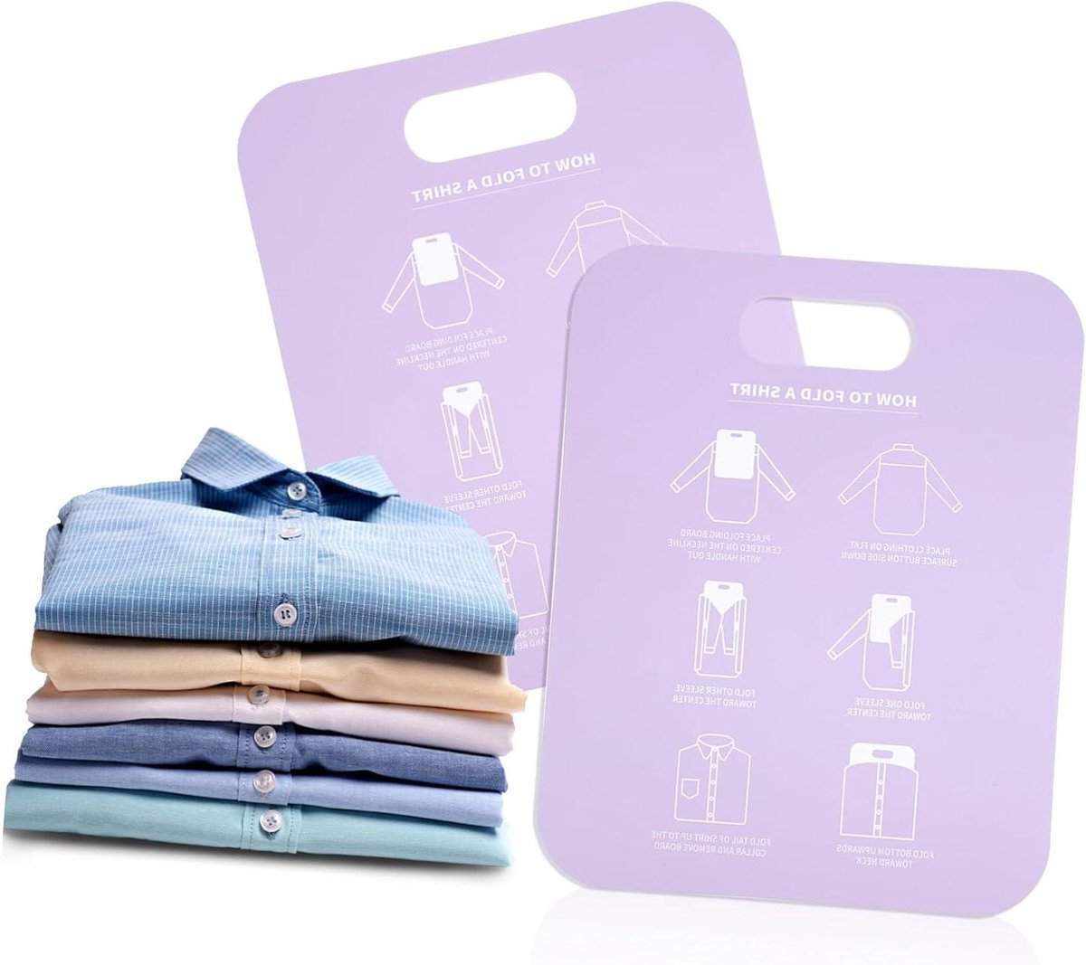 Kleding Stapelbord - Kleding Organizer - Kleding Opbergen - Kreukvrij Vouwen - 30.50X25.30CM - Paars