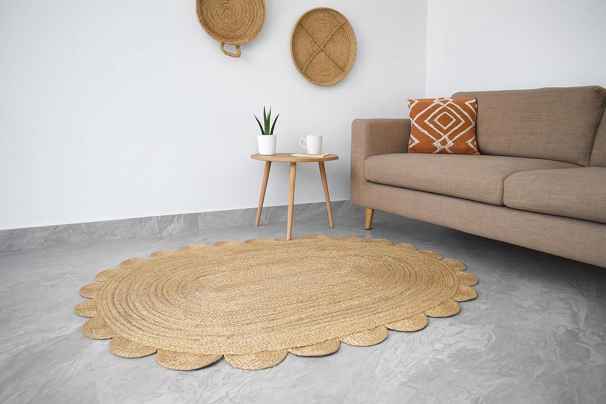 Ovaal Vloerkleed - Jute Kleed - Woonkamer Decoratie - Hand Geweven - 210x330 cm - Multicol