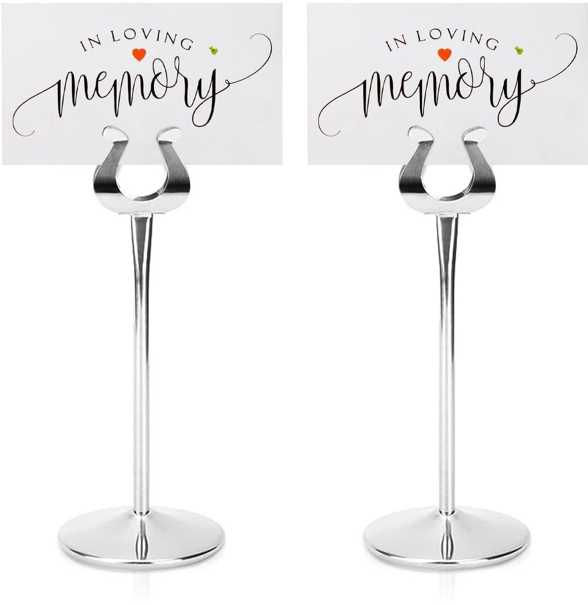 Dailygoods- Tafelnummerhouder U-vormig - 2-pack - Roestvrij staal - Hoogwaardige Fotohouder - Notitiestandaard - Duurzaam voor bruiloften/restaurant - Nummerhouder