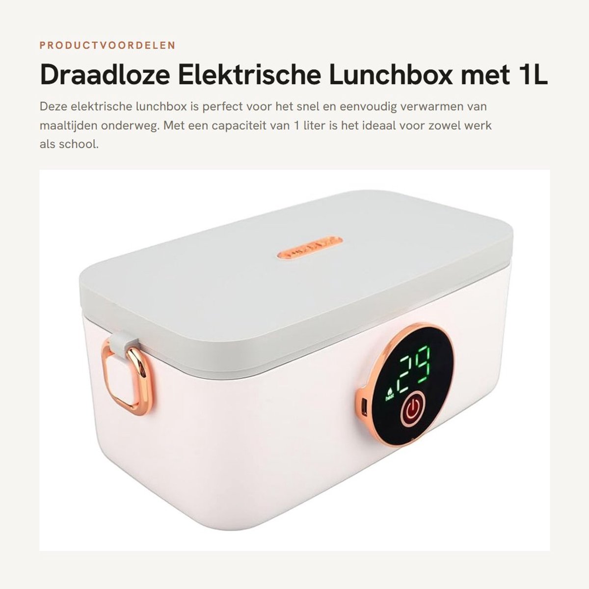Dailygoods - Draadloze Elektrische Lunchbox met 1L Capaciteit