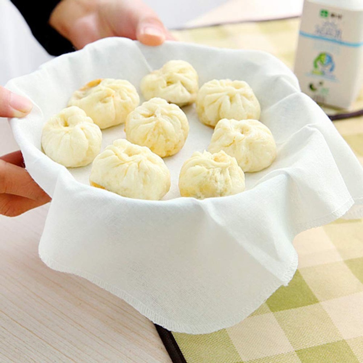 Dailygoods- Stoomdoeken 6 stuks - Herbruikbare Katoenen Doeken - Milieuvriendelijke Voeringen - Voor Dumplings/Groenten - Gelijkmatige Warmteverdeling - Stoomdoek