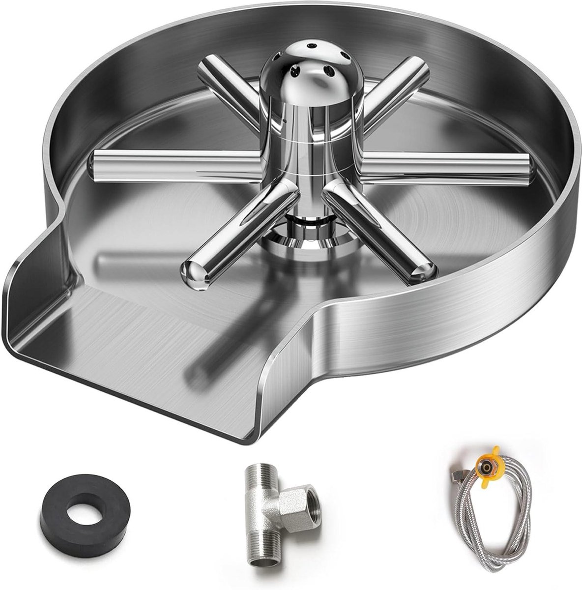 Glazen Spoeler Flessenreiniger Kopjesreiniger Snel Glazen Wassen 360 Graden Rotatie G3 8 Zilver