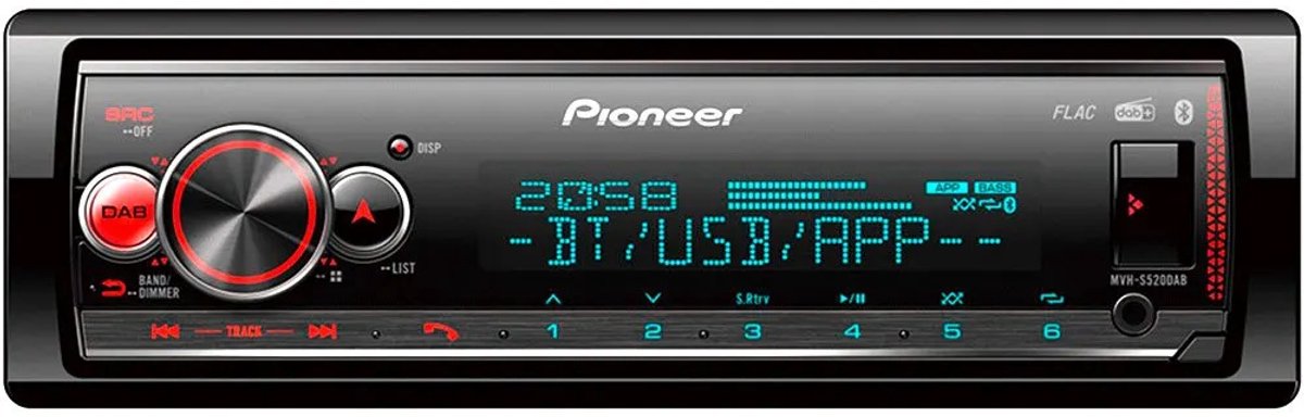 Pioneer MVH-S520DAB Autoradio Enkel din Rood-USB-Bluetooth - 4 x 50 W – foto 4