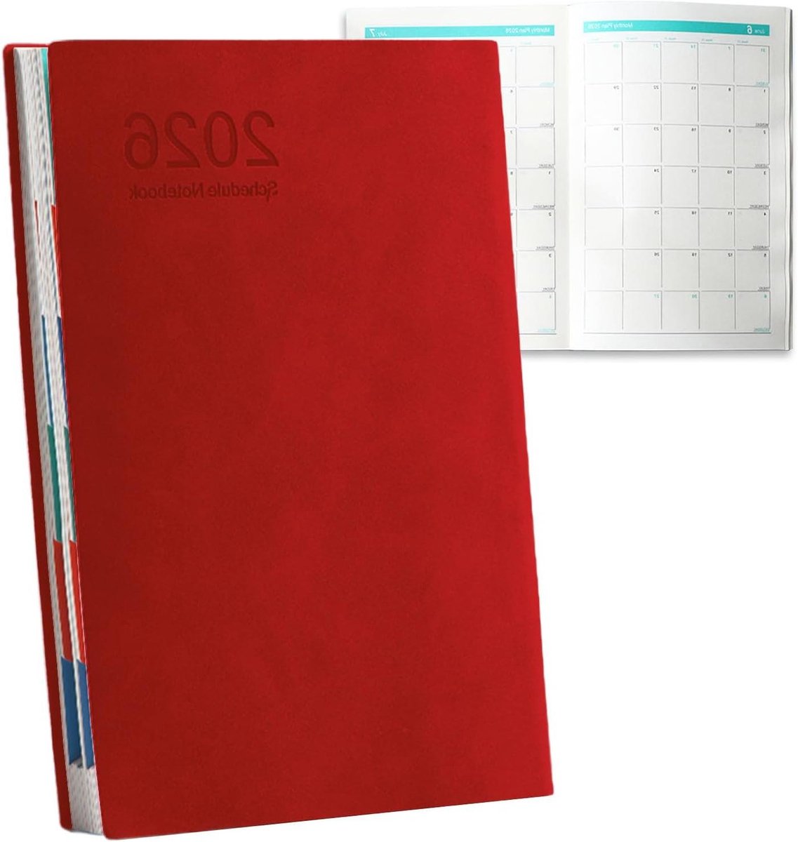 Planningsagenda - Taakplanner Werk Notitieboek - Dagelijkse Planning - Hardcover Met Bladwijzerlint - A5 - Rood