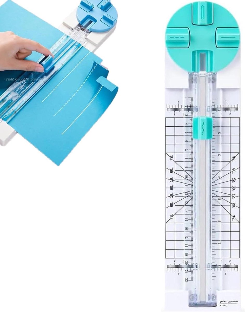 Multifunctionele Papier Snijder - Scrapbook Tool Craft Snijder - Hobby Projecten Maken - Vier Snijfuncties - A4 formaat - Blauw