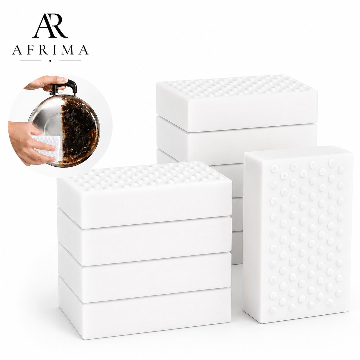 Melamine Sponsjes – Set van 5| Krasvrije Reinigingsspons met Dubbele Dichtheid voor Keuken & Badkamer