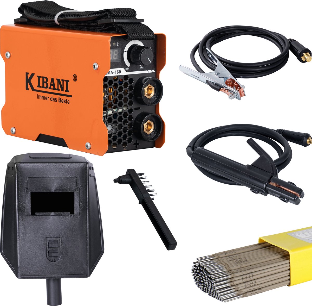 Kibani Lasapparaat MMA160 incl. 6 kg laselektroden - Elektrode Lasapparaat tot 3.2 mm - IGBT-Inverter-Technologie - Compact en Lichtgewicht - Elektrisch Lasapparaat 220V - MMA / Stick