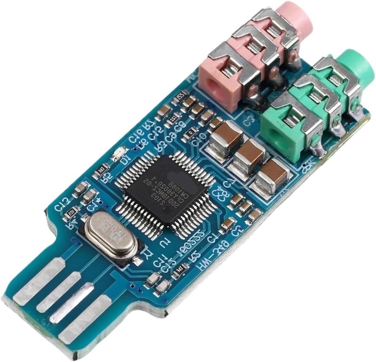 Externe Geluidskaart - USB Geluidsmodule - Laptop Audio Verbeteren - CM108 Chipset - 1x1x1 cm - Niet gespecificeerd