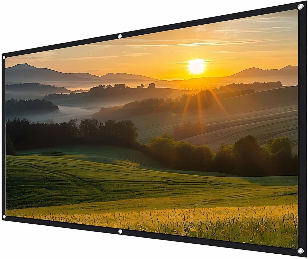 Projectiescherm - Filmscherm Beamer - Thuisbioscoop Creëren - Opvouwbaar Polyester Materiaal - 150 inch (330x187CM) - Wit