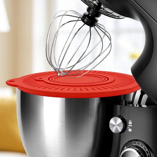 Mixer Spatbeschermer - Mengkom Kap - Schoon Bakken - Instelbare Gietrand - 4.3-4.7 Liter - Rood — afbeelding 5