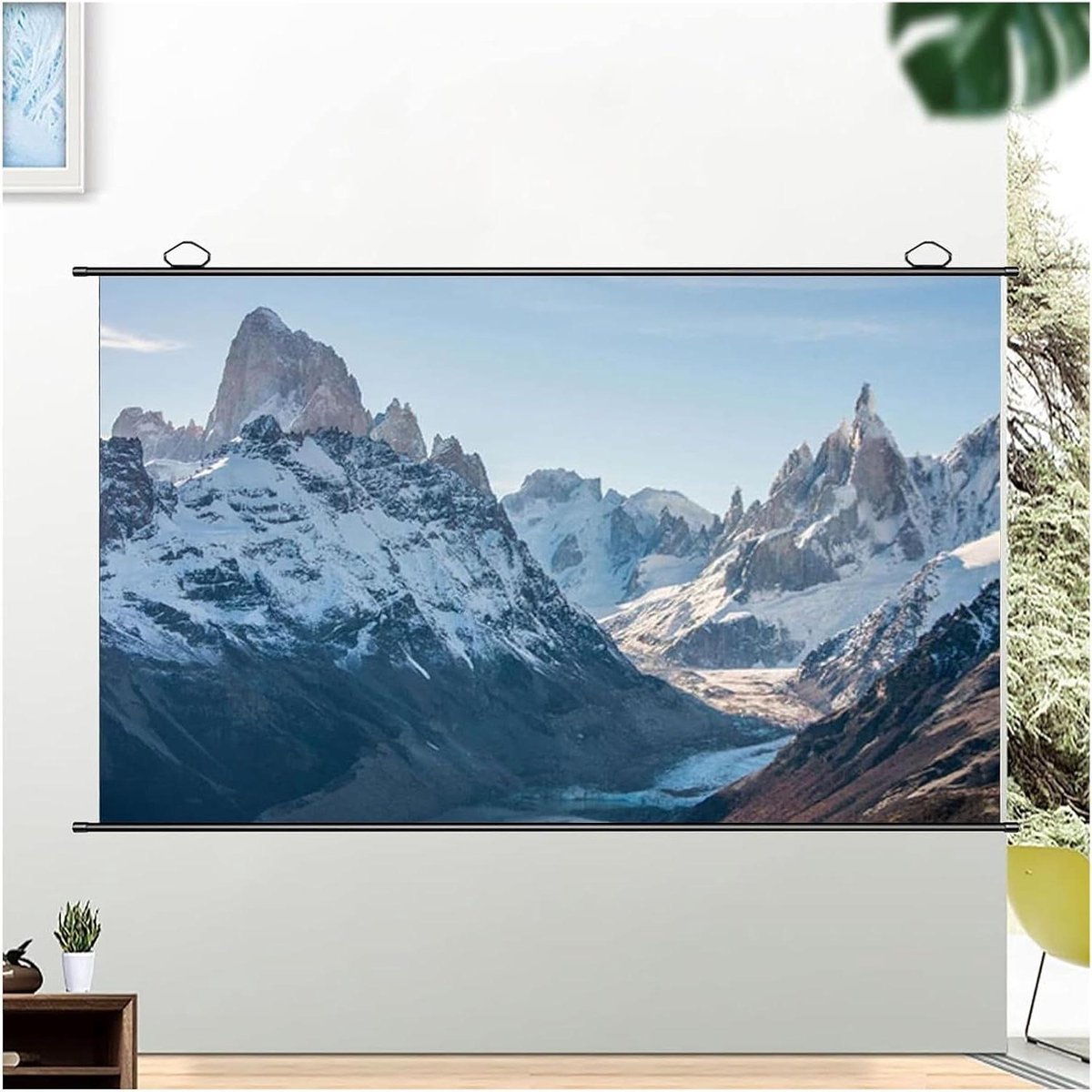 Draagbaar Projectiescherm - Opvouwbaar Scherm - Thuisbioscoop - 178 graden kijkhoek - 100 inch 16:9 - Wit